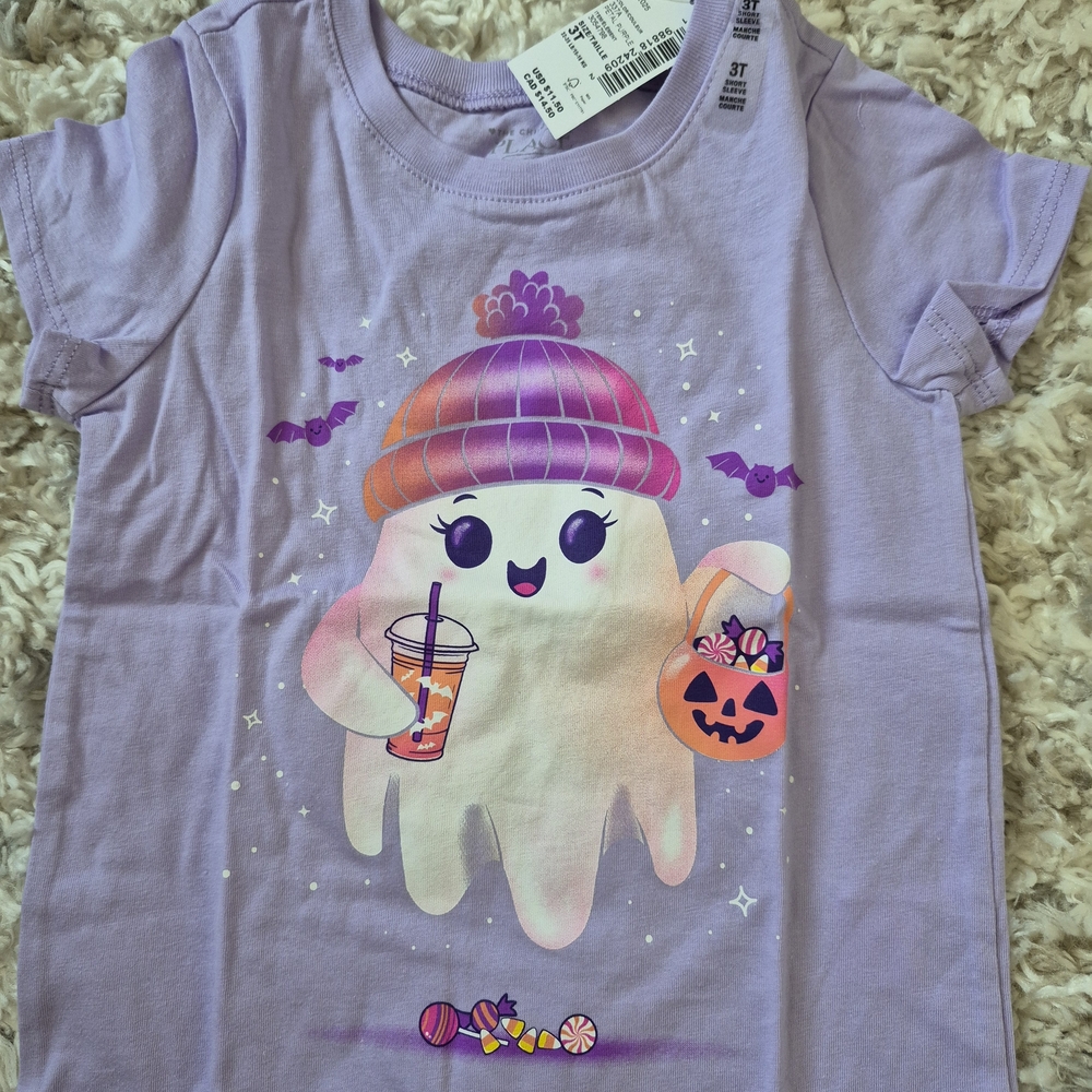 The Children's Place Lavender Ghost Halloween Tee